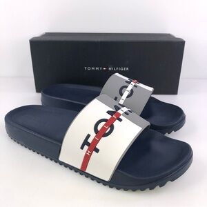 Tommy Hilfiger Men\'s Rafael Color Block Pool Slides in White/Gray Shoes Tommy Hilfiger Rafael MEN main image 3